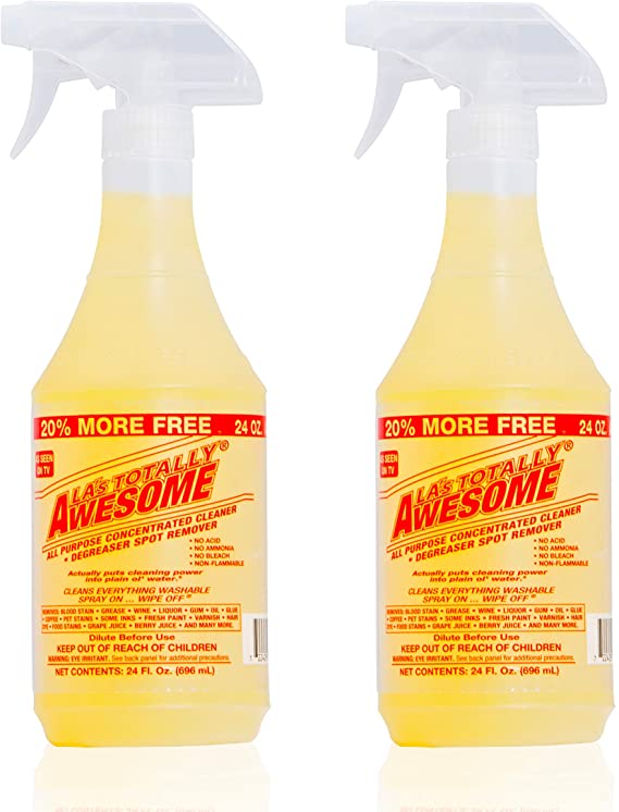 La's Totally Awesome All Purpose Cleaner, Degreaser & Spot Remover, 2 Bottles of 24 oz, 48 oz in total
