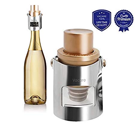 Champagne Stopper - Pumpable Champagne Saver with Date Markers to Increase Air Pressure and Seal Open Sparkling Wine Bottle Champagne Pressure Stopper - Keep Sparkling Wine Fresh for 7days(1pack)