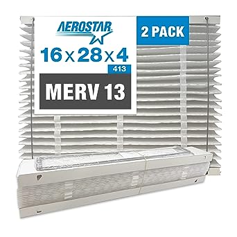 Aerostar MERV 13 Collapsible Replacement Filter for Aprilaire 413, 2PK