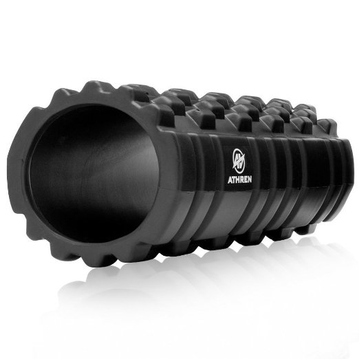 Foam Roller for Muscle Massage - Firm Premium Quality - 13" x 5" - Helps with Physical Therapy/Myofascial Release/Cramp Relief/Tight Muscles - Grid Design - Super Effective - Athren