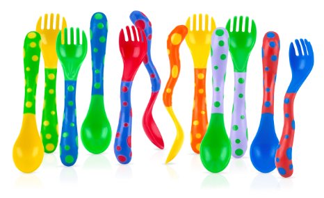 Nuby 4 Pack Spoon and Fork Colors May Vary