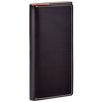 Leather Long Wallet, GRM Men’s Vintage Full Grain Leather Bifold Card Holder Multi-Card Breast Pocket Wallet for Business Casual Birthday Gift