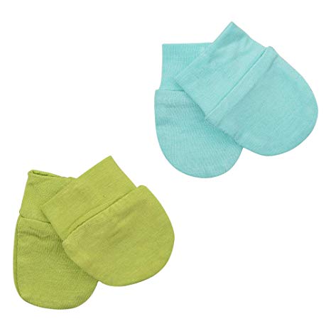 Kyte BABY Unisex-Baby 0-6 months No Scratch Mittens, 2 Pack, Made of Organic Bamboo Rayon, Naturally Antibacterial