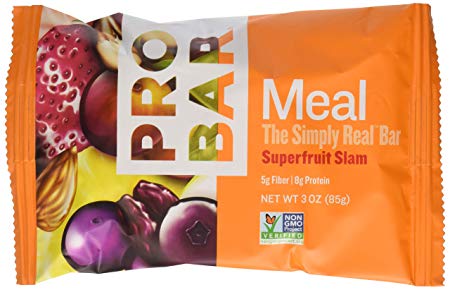 PROBAR - Meal Bar - Superfruit Slam - Organic Oats, Nuts, Seeds, Gluten Free, Non-GMO Project Verified, Plant-Based Whole Food Ingredients, 8g Protein, 5g Fiber - Pack of 12 Bars