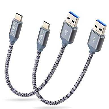 USB Type C Cable Short 1FT-2Pack, COOYA USB C Charging Cable, USB 3.0 Fast Charge Data Sync Type C Charger Cable Fast Charging for Samsung Galaxy S10e/ S10/ S10 , Note 9, LG G6 G7 ThinQ, Moto Z2 Force