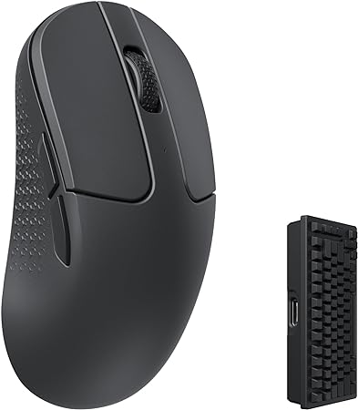 Keychron M3 Mini 4K Wireless Bluetooth 5.1/2.4 GHz/Wired Optical Mouse, Ultra-Lightweight 55g Programmable PixArt 3395 Sensor with up to 26,000 DPI/ 650 IPS for Windows Mac Linux - Black