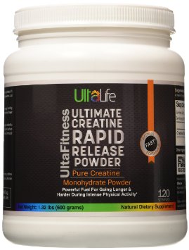 ULTIMATE Creatine Rapid Release Powder 9733 Pure Creatine Monohydrate 9733 Powerful Fuel for Going Longer and Harder to Increase Strength Power and Beat Fatigue 9733 Accelerates Recovery from Exercise 9733 120 Servings 9733 Backed By Our 100 Satisfaction Guarantee