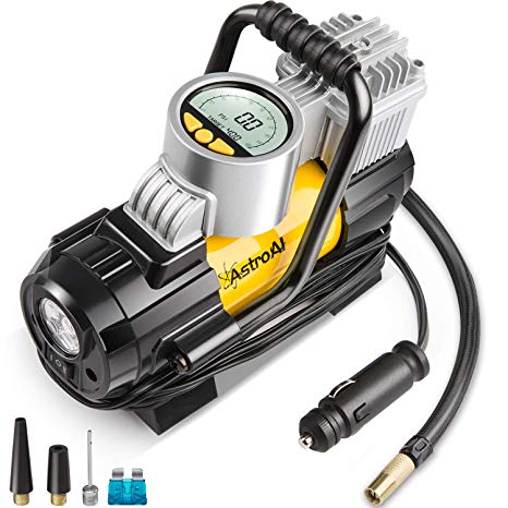 AstroAI Portable Air Compressor Pump 100 PSI, Digital Tire Inflator 12V DC Electric Gauge with Larger Air Flow 35L/Min (Certified Refurbished)