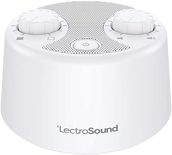 LectroSound White Noise Machine for Sleep and Relaxation, Adjustable Tone to Create The Perfect Sleep Sound - USB Powered (White)