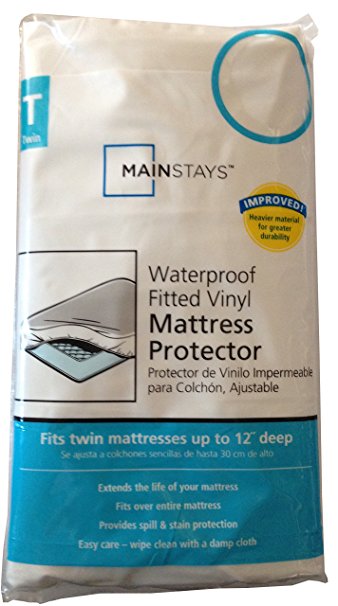 Waterproof Fitted Vinyl Twin Mattress Protector - 39" x 75" x 12"