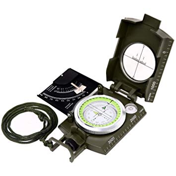 Sportneer Multifunctional Military Lensatic Sighting Compass with Inclinometer and Carrying Bag, Waterproof and Shakeproof