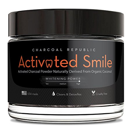 Activated Smile Natural Teeth Whitening Charcoal Powder - Best Activated Charcoal Teeth Whitener - Made in USA - Perfect for Healthier, Whiter Teeth the Natural Way