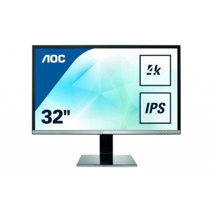 AOC Q3277PQU QHD 32-Inch LCD Monitor (Black/Silver) - (3000:1, 300 cd/m², 4 ms, 2560 x 1440, VGA/DVI/HDMI/ Display Port, Pivot and Speaker)