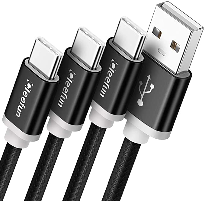 CLEEFUN 3-Pack 3M Long USB Type C Cable, Durable Nylon Braided USB C Fast Charging Charger Cable Compatible with Samsung Galaxy S10 S10e S9 S8 S20 Plus S10 Lite S10  S9  S8  Note 10 9 8, Moto, LG