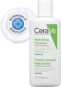 CeraVe Lotion nettoyante hydratante pour peaux normales à sèches, nettoyage doux du corps et du visage, avec 3 céramides essentielles et du hyaluron 88 ml