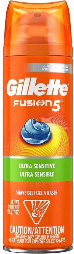 Gillette Fusion5 Hydra Gel Ultra Sensitive Shave Gel, 7 oz (Pack of 2)