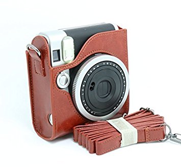 [Fuji Instax Mini 90 Case] -- CAIUL Comprehensive Protection Camera Case Bag For Fujifilm Instax Mini 90 Neo Classic Instant Film Camera With Soft PU Leather Material ( Brown )