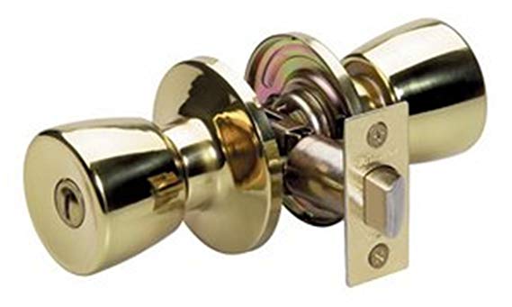 Master Lock TUO0303 Tulip Privacy Door Knob, Polished Brass