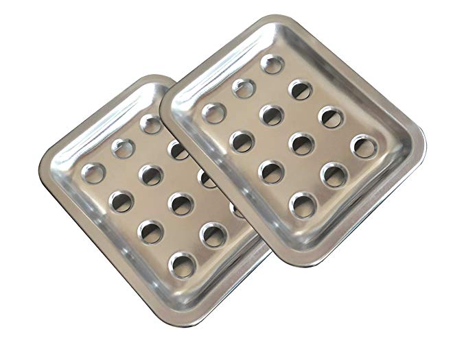 2- Pack Stainless Steel Soap Dish, Soap Holder, Soap Box, Soap Case, Soap Tray, Soap Saver, Sponge Holder, Sponge Tray, Sponge Drainer for Bathroom, Shower and Kitchen Sink