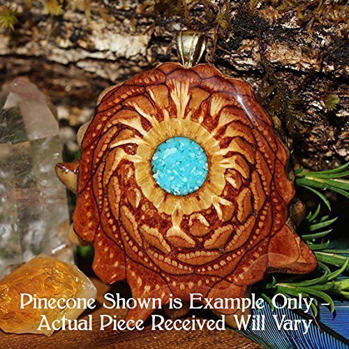 Glowing Crushed Turquoise Third Eye Pinecone Pendant