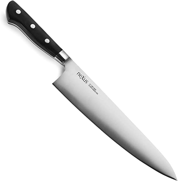 Nexus BD1N Chef's Knives - 63 Rockwell Hardness, American Stainless Steel with G10 Handles (9.5-inch)