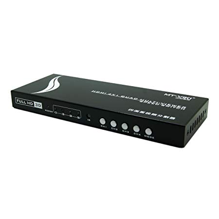 E-SDS HDMI 4x1 Quad Multiviewer 1080P 4 Port HDMI Switch with Remote and Quad Screen View Function