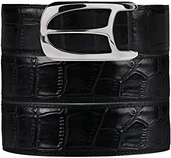 Genuine Leather Designer Belts Alligator Steel Belt Buckle Mens Cowboy Dress Belt Boy Christmas Birthday Gift for Men