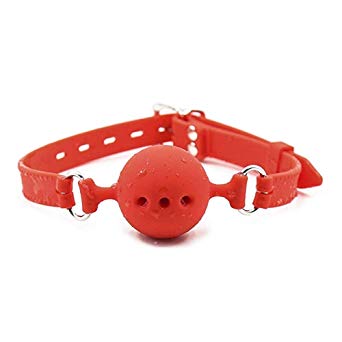 LIUHUAF Silicone Mouth Ball with Jacquard Ribbon Men Woman Leather Paly Buckle Belt Ball Gag