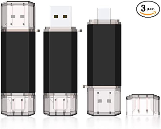 Vansuny 3 Pack 64GB USB C Flash Drive 2 in 1 OTG USB 3.0   USB C Memory Stick with Keychain Dual Type C USB Thumb Drive Photo Stick Jump Drive for Android Smartphones, Computers, MacBook, Tablets, PC