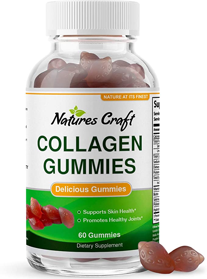 Hydrolyzed Collagen Hair Growth Gummies - Hair Skin and Nails Vitamins with Collagen for Hair Loss Nail Health and Growth and Joint Support - Gummy Hair Vitamins for Women and Men - Collagen Gummies