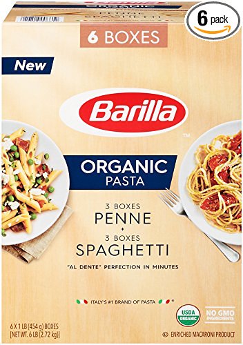 Barilla Organic Pasta, Spaghetti & Penne, 16 Ounce (Pack of 6)