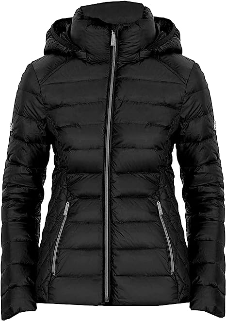 Michael Michael Kors Women's Black Hooded Down Packable Jacket Coat with Removable Hood