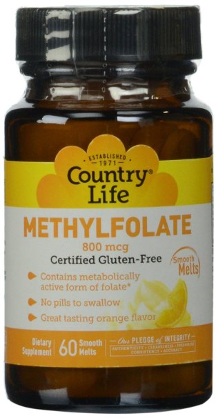 Country Life Methyl Folate 800 mcg Lozenges 60 Count