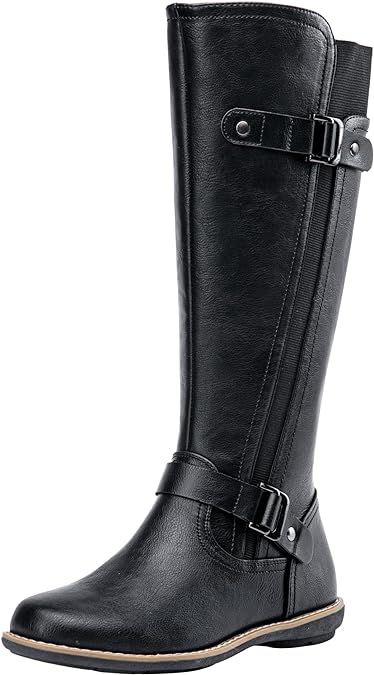 Jeossy Women's 9656 Knee-High Boots Fashion Riding Boots with Buckle