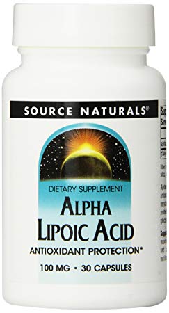 Source Naturals Alpha Lipoic Acid 100mg Antioxidant Protection Supports Cellular Health, Healthy Blood Sugar Levels and Healthy Weight Management - 30 Capsules