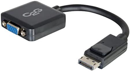 C2G 54323 DisplayPort Male to VGA Female Active Adapter Converter, TAA Compliant, Black (8 Inches)