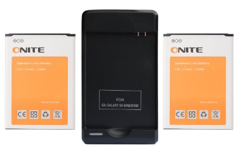 2x Onite Battery for Samsung I9190 Galaxy S4 mini, Galaxy S IV mini, Model: B500AE / EB-B500BE   Battery Charger