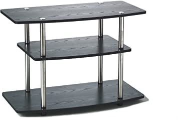 Convenience Concepts 131020 3-Tier TV Stand for Flat Panel TV's Up to 32-Inch or 80-Pound, Black