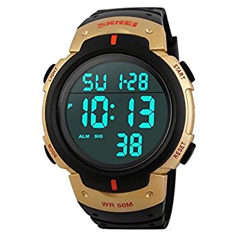 LIGE Outdoor Sport Watches Waterproof Digital Led Display Electronic Wristwatch