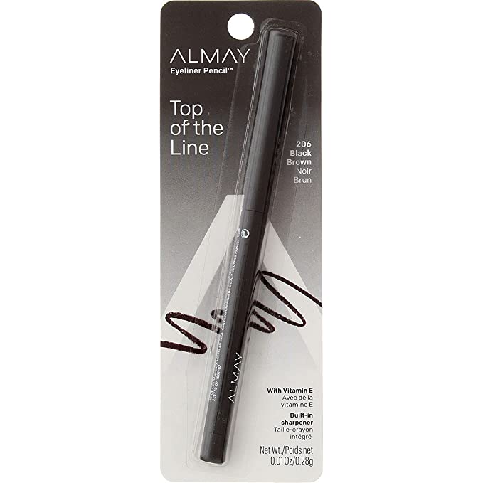 Almay Eyeliner Pencil, Black Brown [206], 0.01 oz (Pack of 5)