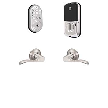 Yale Security B-YRD216-ZW-NW-619 Yale Assure Lock Z-Wave with Norwood Works with Ring Alarm, Smartthings, and Wink Smart Keypad Deadbolt with Matching Lever, Satin Nickel