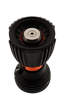 Ultimate Fireman’s 5 Spray Pattern Hose Nozzle with Built-In Shutoff Valve- From Powerful Jet for Heavy Duty Cleaning to Soft and Gentle for Watering Flowers- Orange