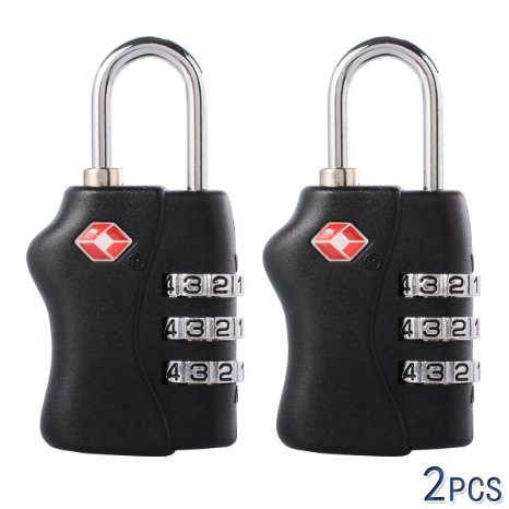 XCSOURCE 2PCS TSA Security Combination Lock Suitcase Luggage Bag Code Lock Padlock Black HS206