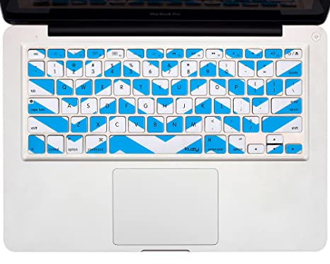 Kuzy Aqua.chev.Key Chevron Zig Zag Silicone Keyboard Cover for MacBook Pro, iMac and MacBook Air 13 inch