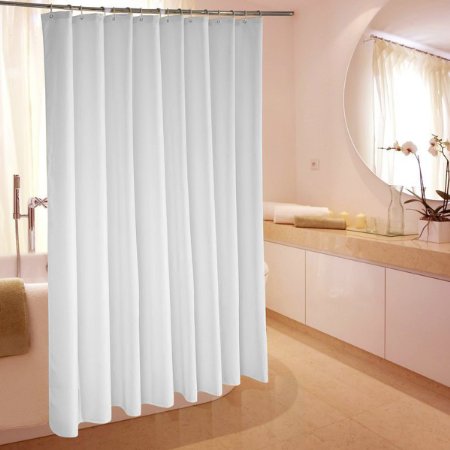 VDOMUSWaffle Weave Cotton Shower Curtain Liner Mildew-Free Waterproof White