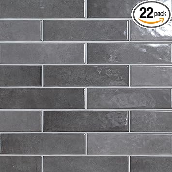 MSI Renzo Storm 3 Inch x 12 Inch Glossy Ceramic Subway Wall Tile for Bathroom, Kitchen Backsplash, Accent Wall Tile, and Shower Wall Tile