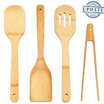 Bamboo Cooking Spoon Set-Spatulas Kitchen Tools Wooden Utensil Set Kitchen Food Tong Nonstick Pan CookwareTuners|Spoons|Magnetic Wooden Toaster