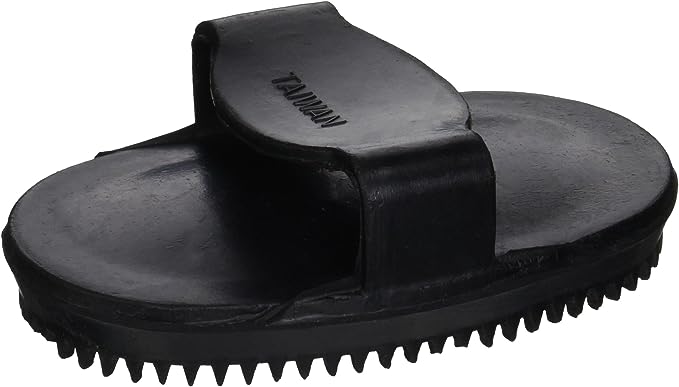 Horse & Livestock Prime 54056 054056 Soft Rubber Curry Brush for Horses, Black, Small