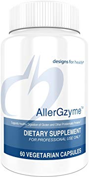 Designs for Health - AllerGzyme - Proteolytic Dietary Enzymes for Protein   Gluten   Dairy Digestion Support, 60 Capsules