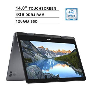 Dell 2019 Inspiron 14 i5481 14.0 Inch Touchscreen 2-in-1 Laptop (Intel Core i3-8145U 3.90 GHz, 4GB DDR4 RAM, 128GB SSD, Intel UHD, Bluetooth, Windows 10, Grey) (Renewed)